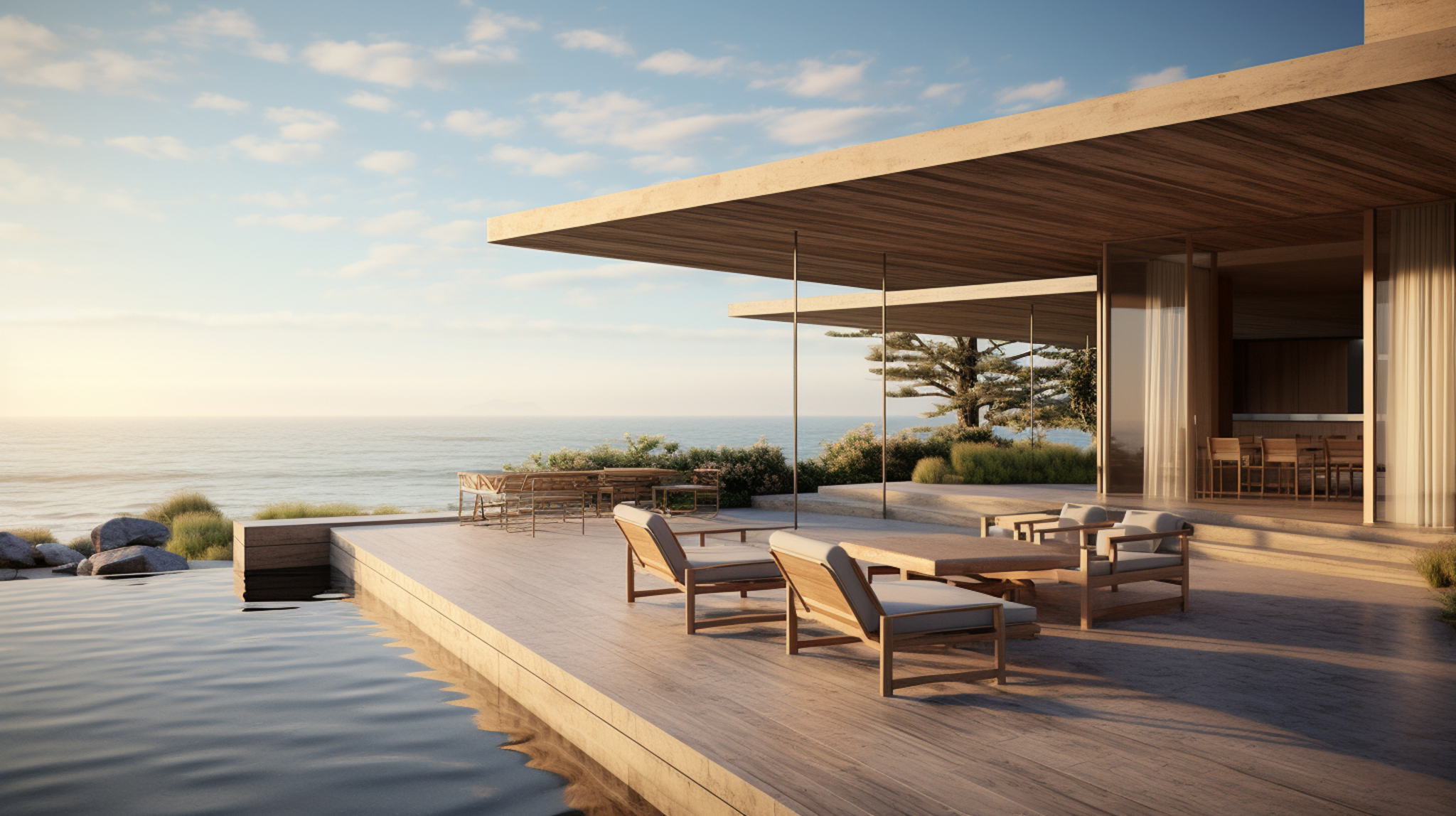 luxury wooden house interior